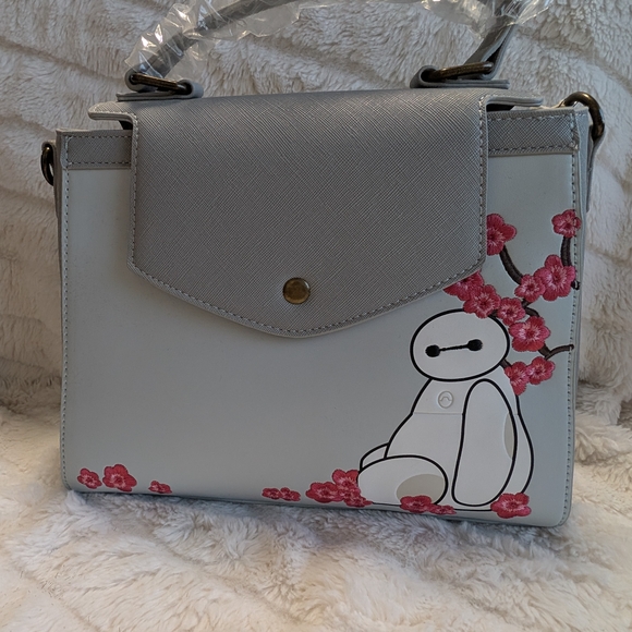 Loungefly Disney Big Hero 6 Baymax Cherry Blossom Handbag Wallet New - Picture 2 of 9